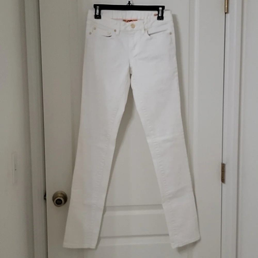 Tory Burch Size 26 White Super Skinny Jeans, Excellent Used Like New Condition